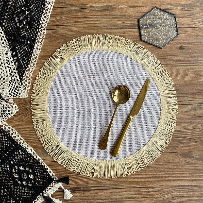 Handwoven Jute Tassel Place mats