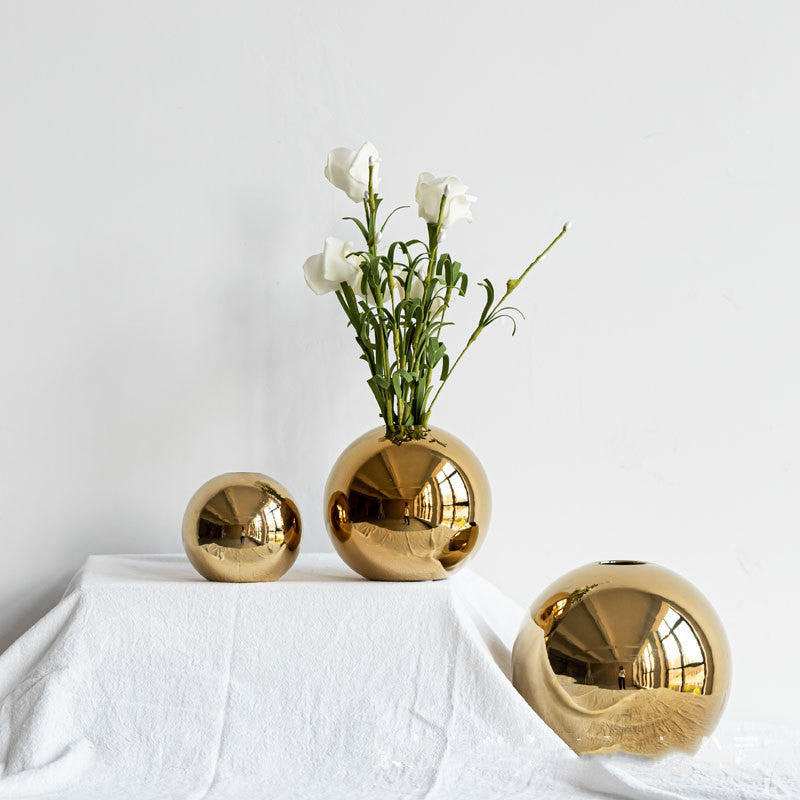 Electroplated Ceramic Gold Vase