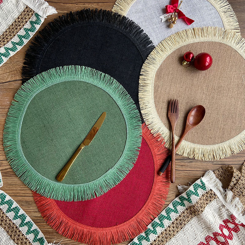 Handwoven Jute Tassel Place mats