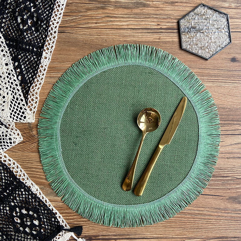 Handwoven Jute Tassel Place mats