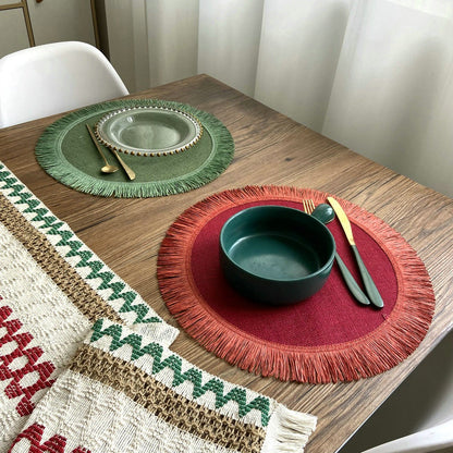 Handwoven Jute Tassel Place mats